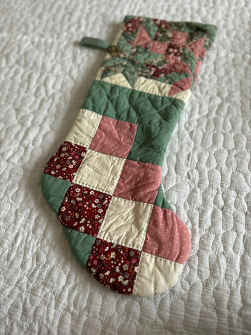 Vintage Quilt Personalised Christmas Stocking