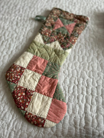 Vintage Quilt Personalised Christmas Stocking
